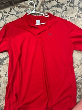 Callaway Red Men's Golf Polo with V Logo